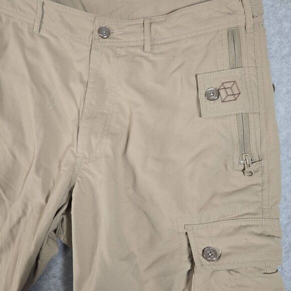 Clothing Arts Shorts Cargo P Cubed Beige Sz 32 Pick Pocket Hiking - Picture 2 of 10